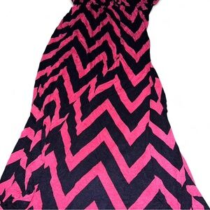 Zenobia Red and Black Chevron Dress